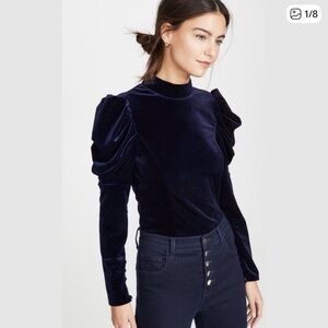 NWT Misa Los Angeles Blue Velvet Bodysuit